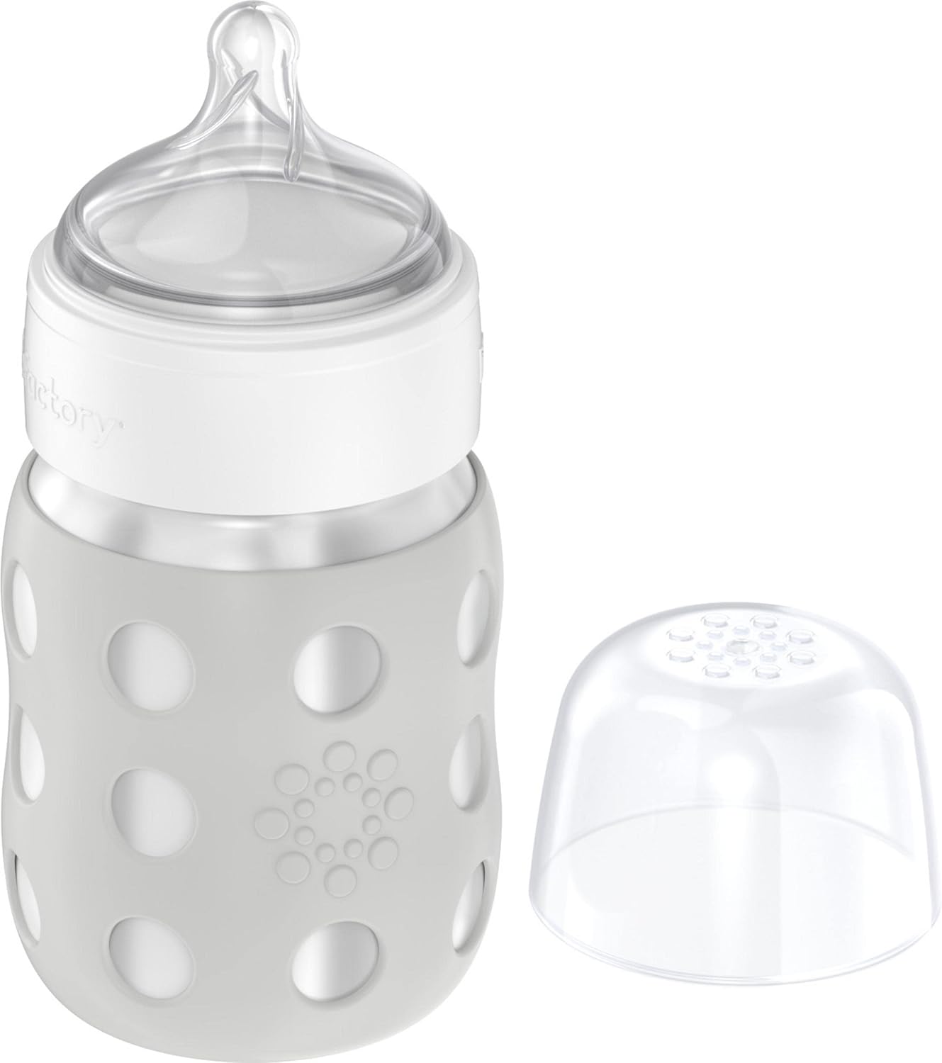 Lifefactory Stainless Steel Baby Bottle 8oz-Stone Gray