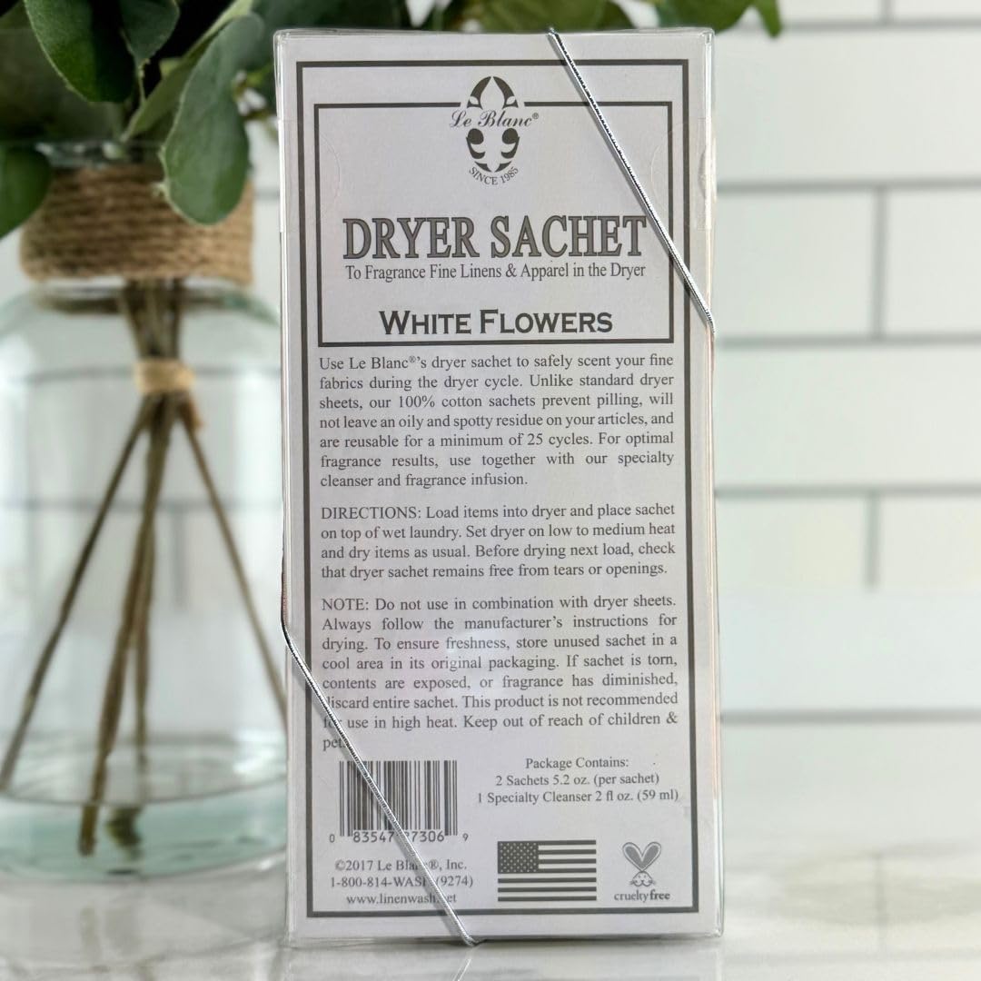 Le Blanc® White Flowers Dryer Sachet -Double Pack