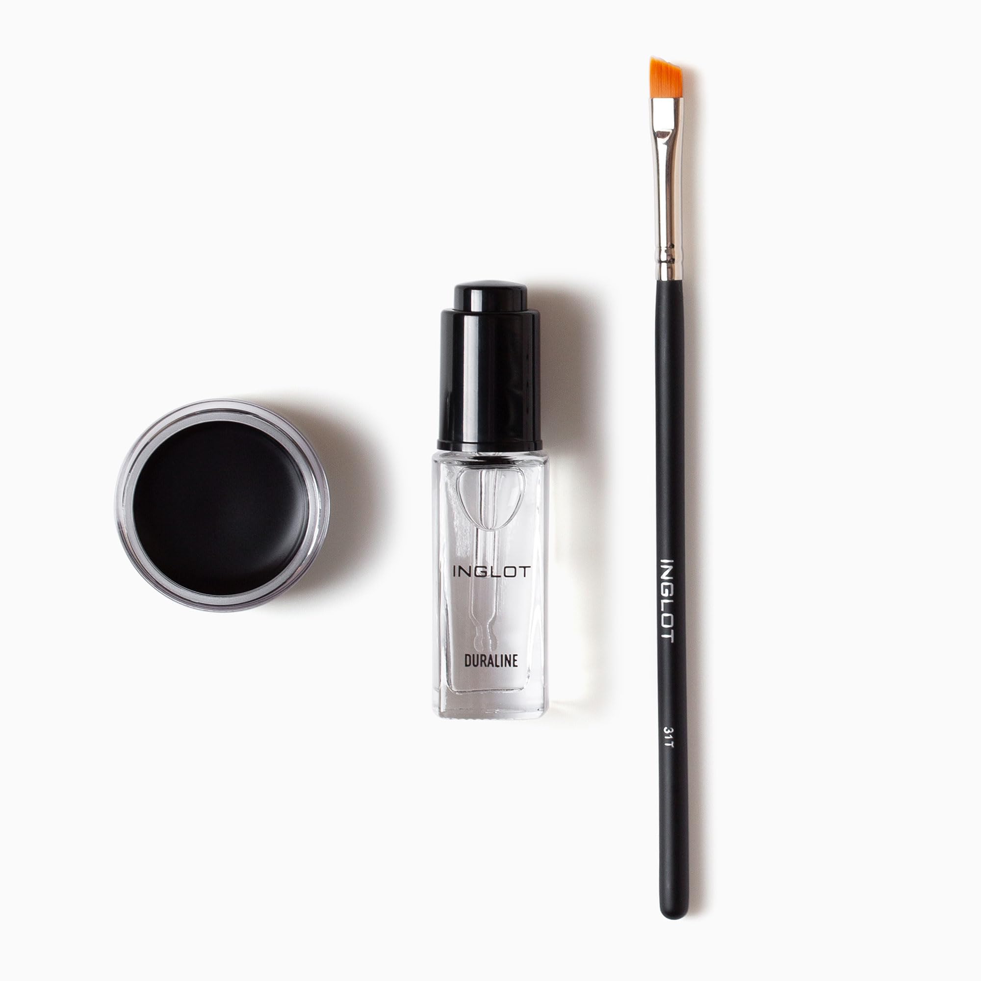 Inglot Eye Essentials Set | Duraline + AMC Eyeliner Gel 77 + Makeup Brush 31T |