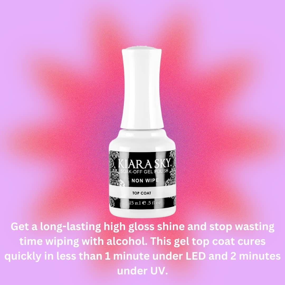 Kiara Sky Professional Nails LED UV Soak off Gel Polish Non Wipe Top Coat