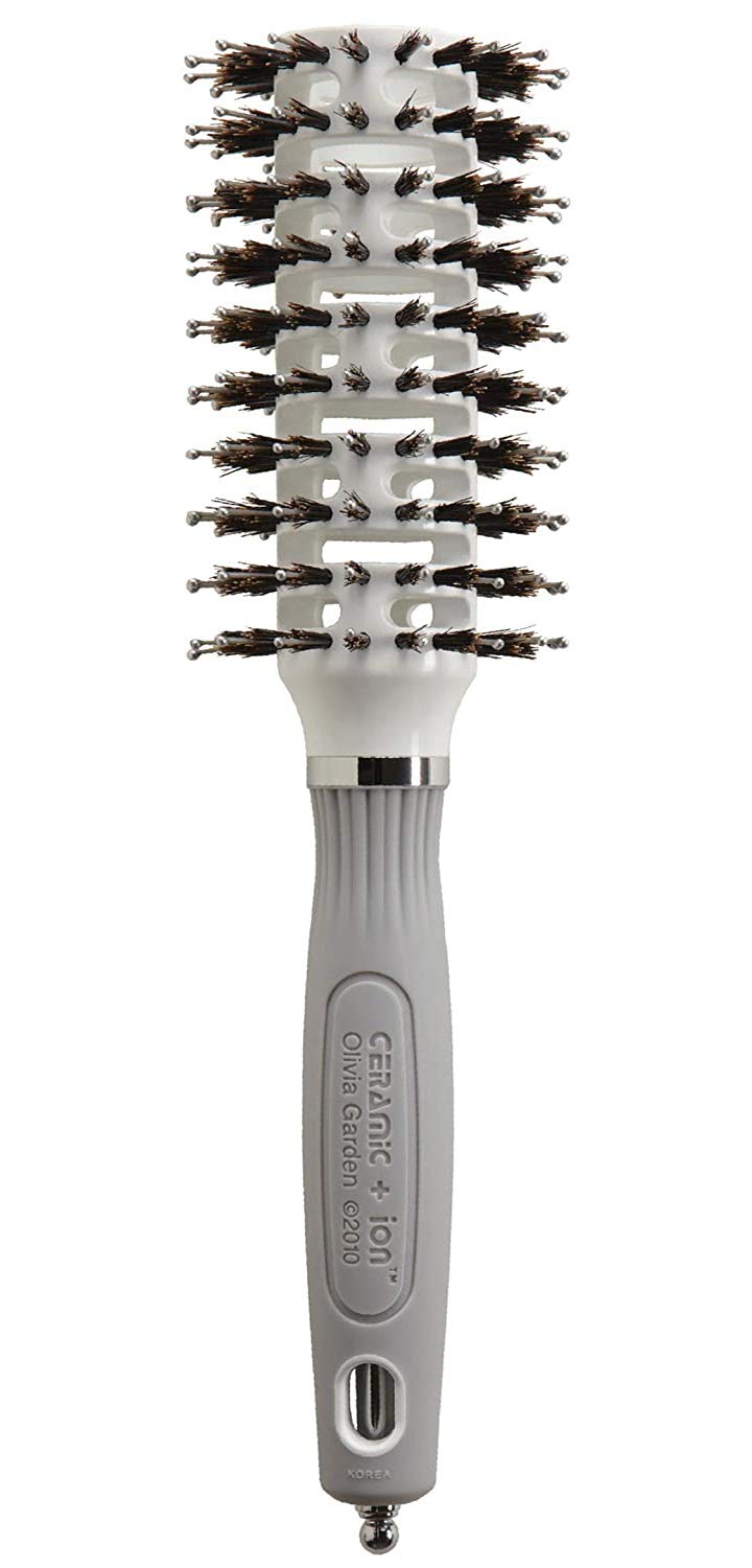 Olivia Garden Ceramic + Ion Turbo Vent Combo Hair Brush (ionic & 100% boar bristles)