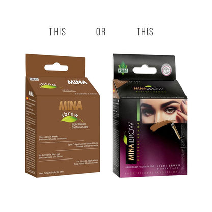 Mina Ibrow Henna Ligth Brown Tint Set with Nourishing Oil