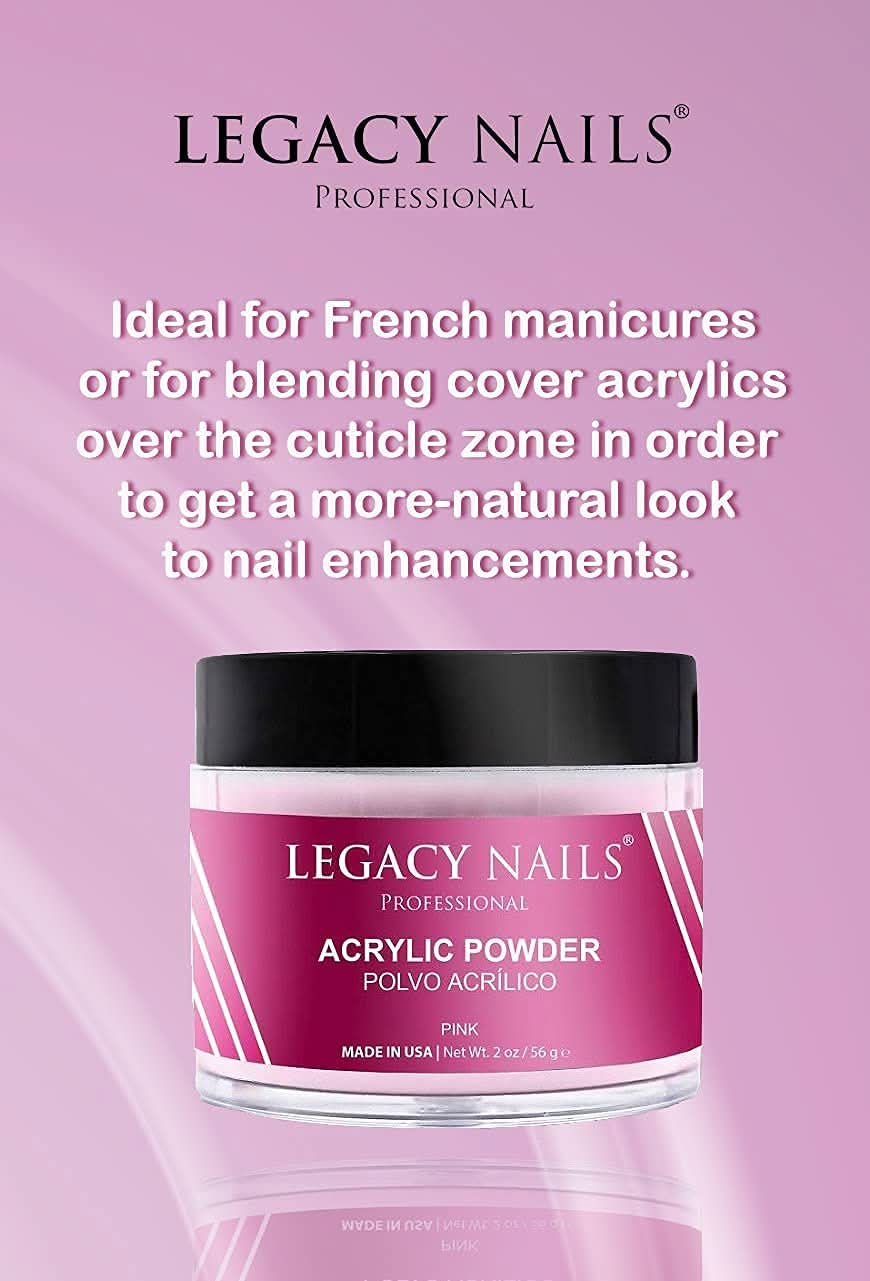 Legacy Nails Professional Pink Acrylic Powder 2 oz