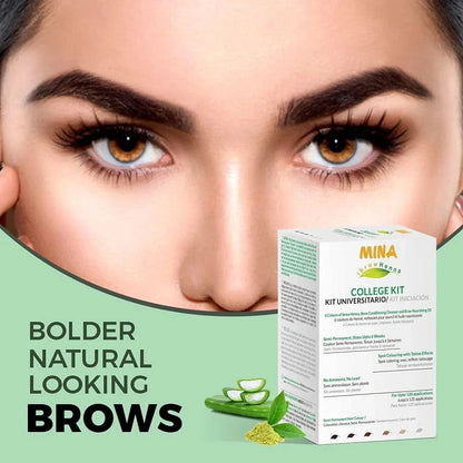 MINA IBROW - HENNA COLLEGE KIT - 6 SHADES (Black, Dark Brown, Medium Brown, Light Brown, Blonde & Ash Blonde)