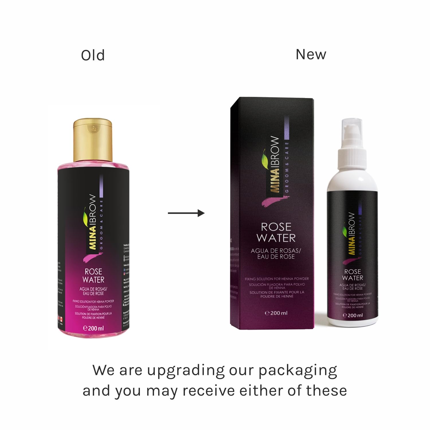 Mina Ibrow Henna Regular Brow Tint Kit - Light Brown With Rose Water 200ml