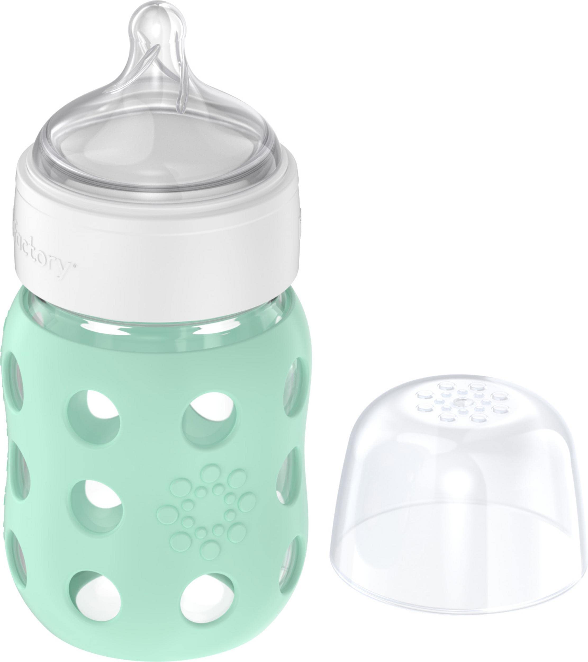 Lifefactory 8-Ounce Wide Neck Glass Baby Bottle with Protective Silicone Sleeve