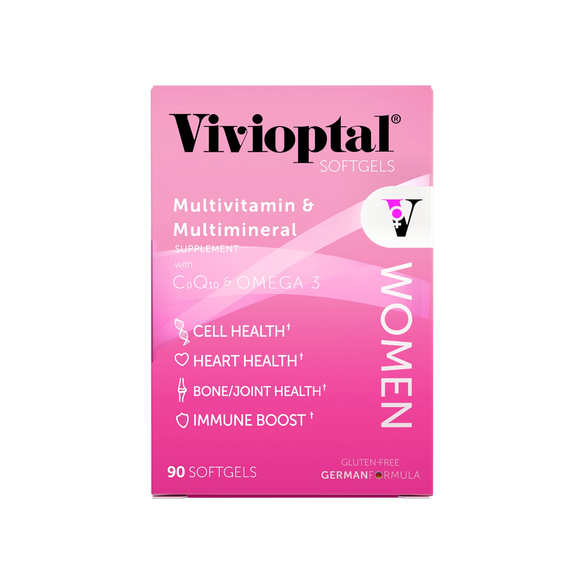 Vivioptal Women 90 Softgels - Multivitamin & Multimineral Supplement - CoQ10 & Omega-3