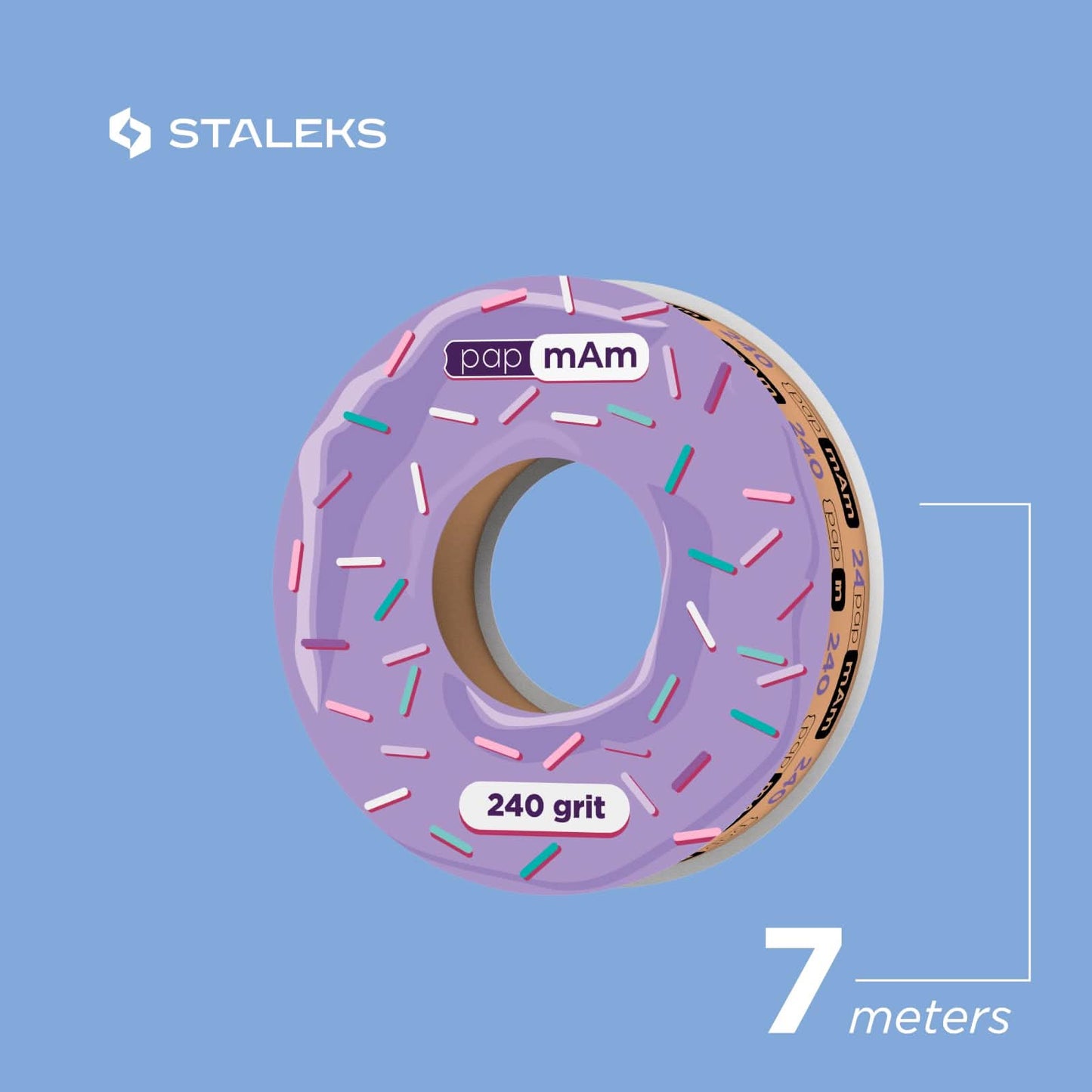 White Disposable Abrasive Tape papmAm Expert (Without Plastic case) STALEKS PRO 240 grit