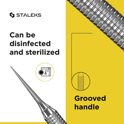 Staleks Pro Cosmetology Double-Ended Tool Expert 20 Type 4 – Uno Spoon & Vidal Needle – Stainless Steel Blackhead Remover – Pimple Extractor Tool