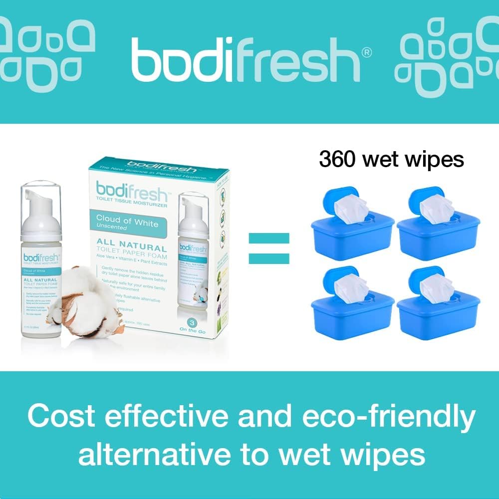 BODI FRESH - Toilet Paper Foam, Liquid Wet Wipe with Aloe & Vitamin E       1.7 Fl Oz - 3PACK