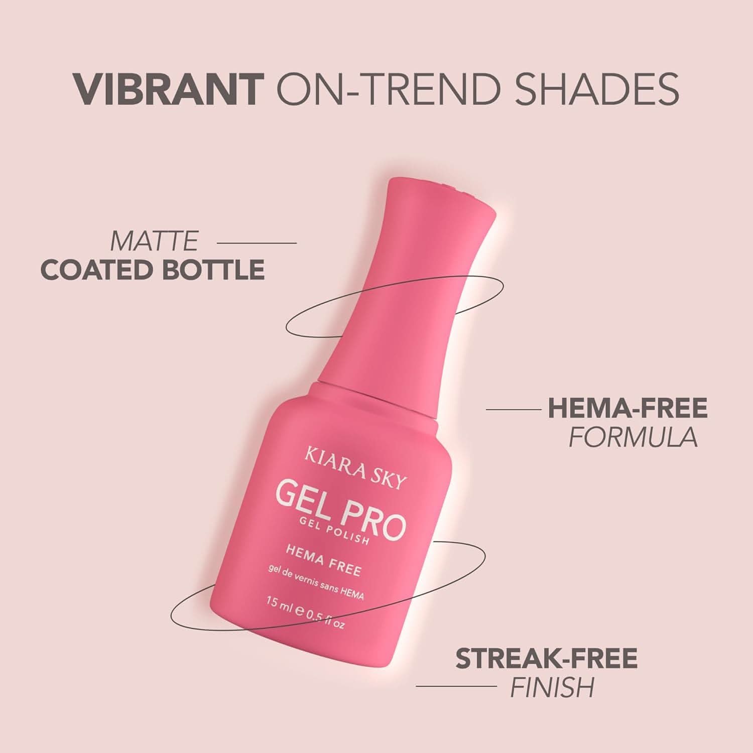 KIARA SKY Gel Pro HEMA-FREE Gel Polish Collection, 0.5 Fl Oz in each Bottle, 150 Colors