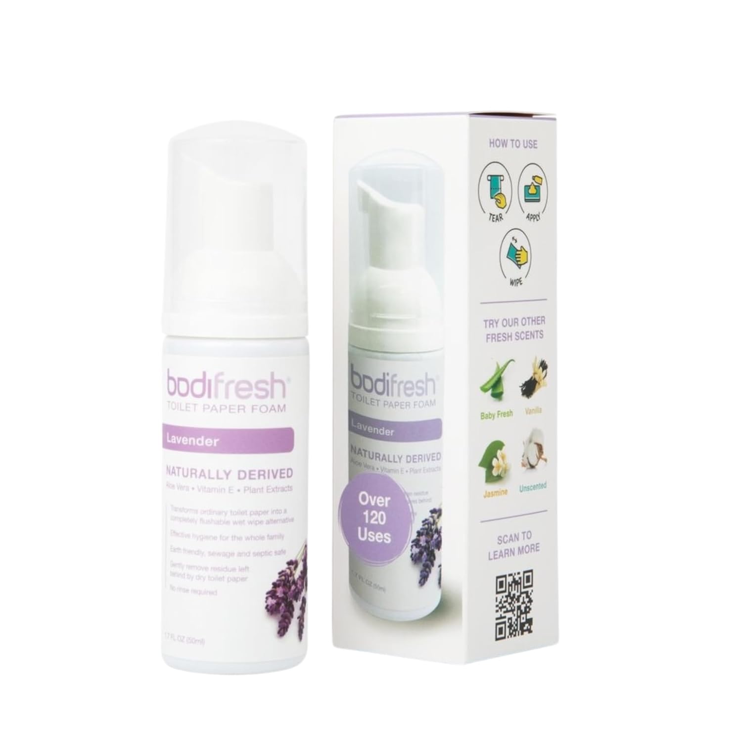 BODI FRESH - Toilet Paper Foam, Liquid Wet Wipe with Aloe & Vitamin E       1.7 Fl Oz - 3PACK