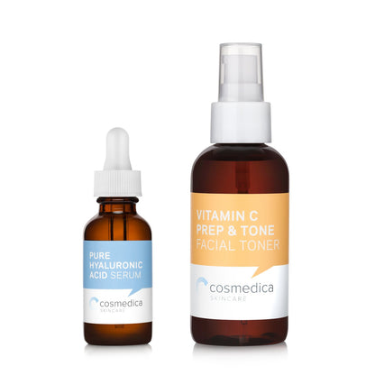 Cosmedica Treatment Set - Pure Hyaluronic Acid Serum & Vitamin C Face Toner