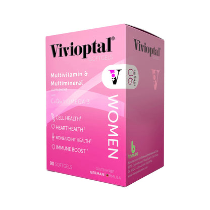 Vivioptal Women, 90 Capsules, CoQ10 & Omega-3, Multivitamin & Multimineral, Gluten Free, German Formula