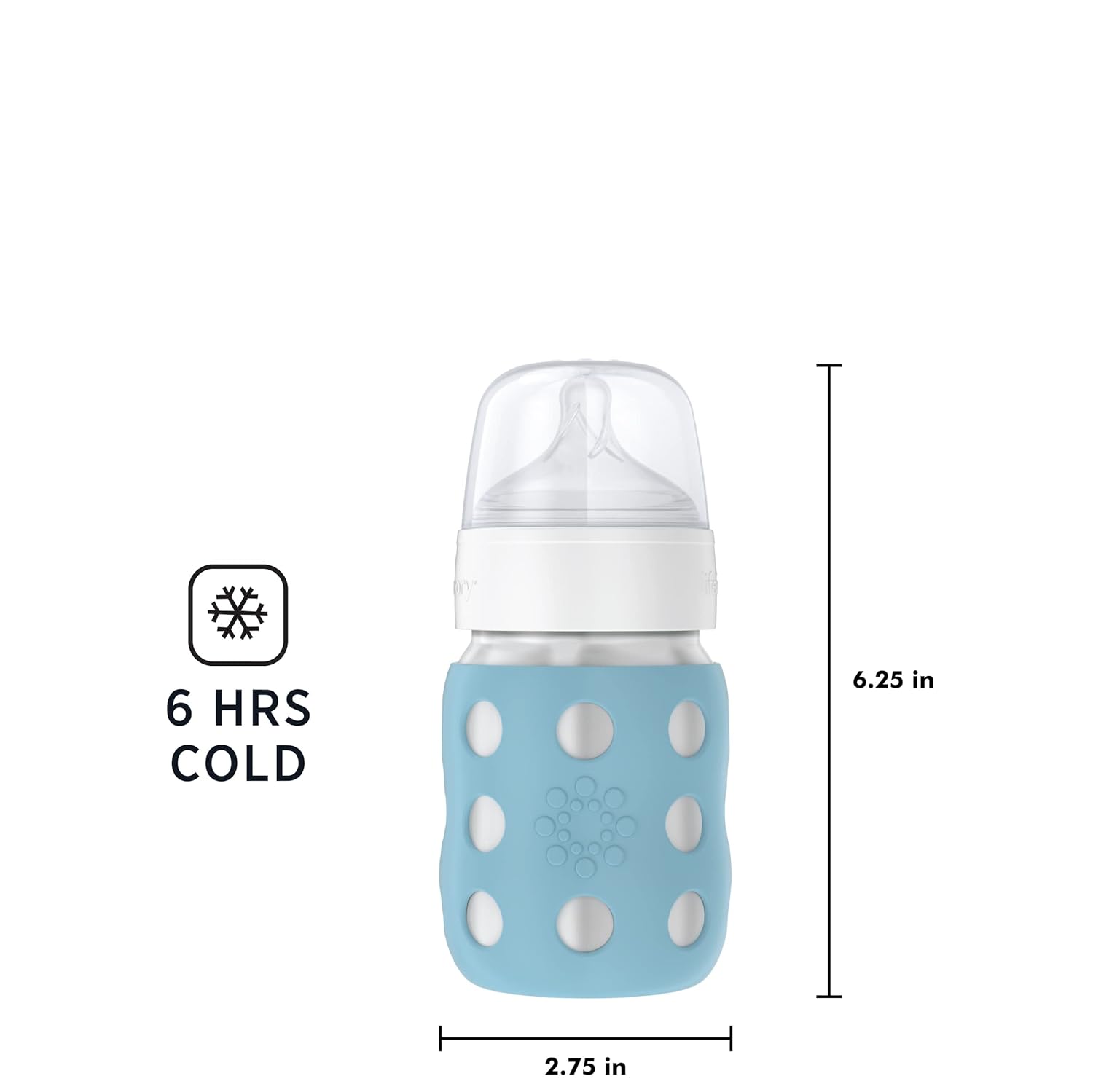 Lifefactory Stainless Steel Baby Bottle 8oz-Denim