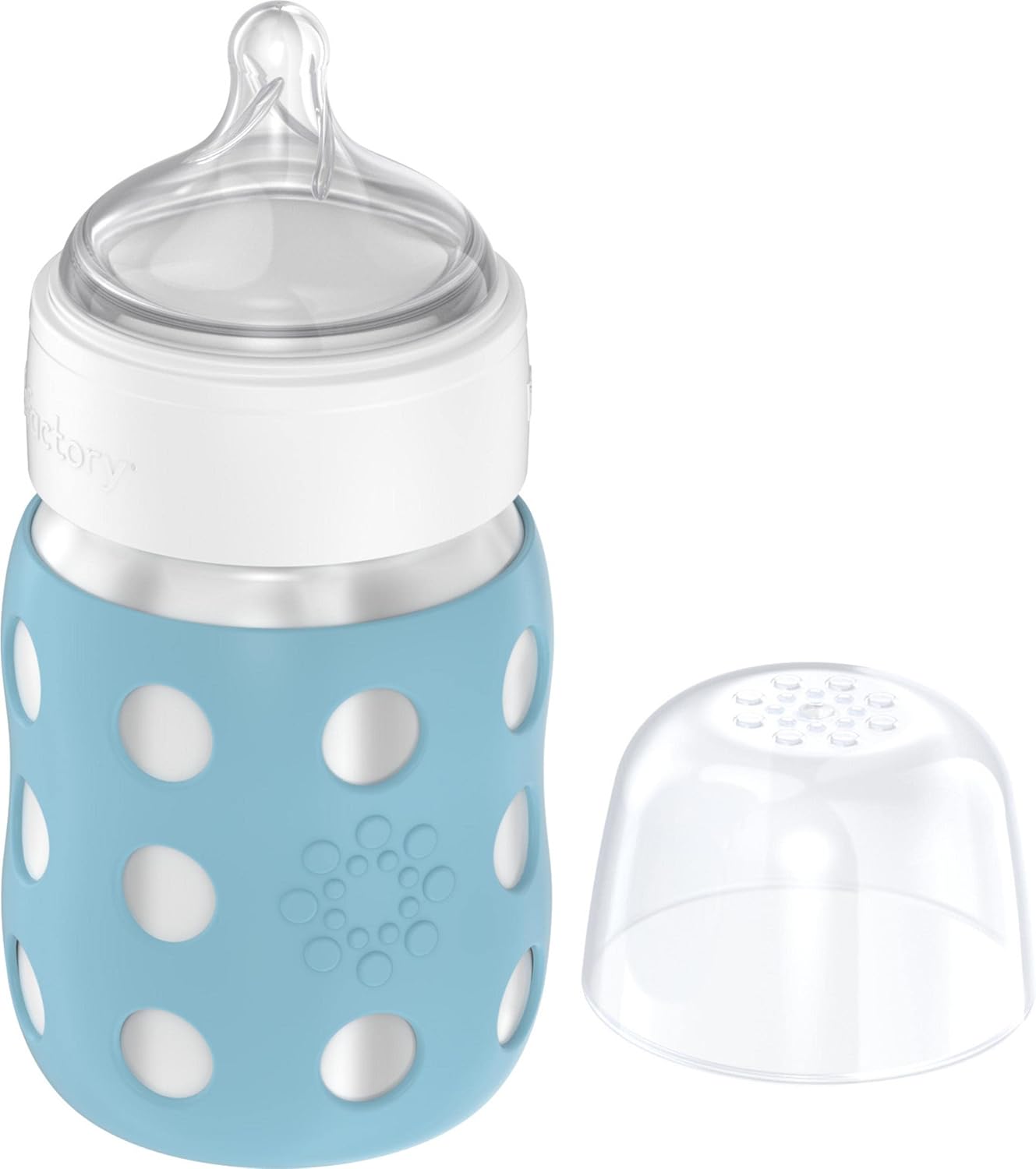 Lifefactory Stainless Steel Baby Bottle 8oz-Denim