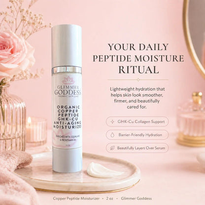 GLIMMER GODDESS Organic Daily Face Moisturizer Cream, Bottle 2oz