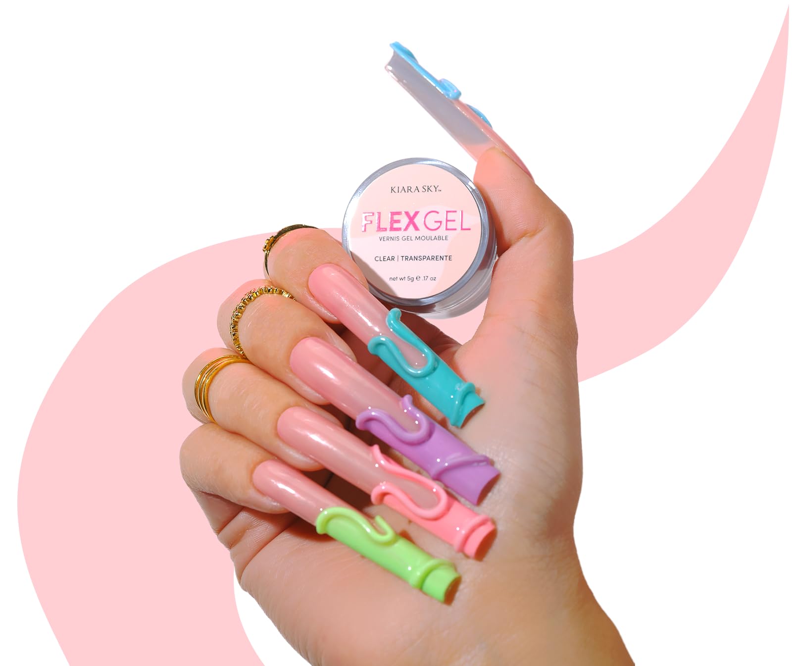 Kiara Sky Flex Gel, Clear Transparent Molding Gel for Nail Art