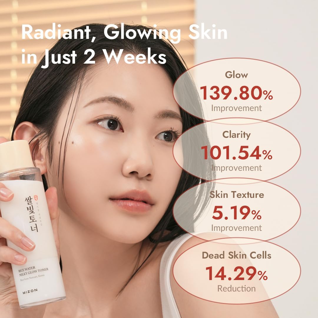 MIZON Rice Water Milky Glow Toner, 5.07 fl oz