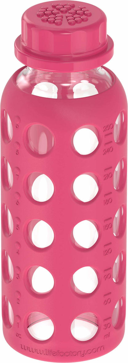Lifefactory 9 oz Glass Baby Bottle Flat Cap