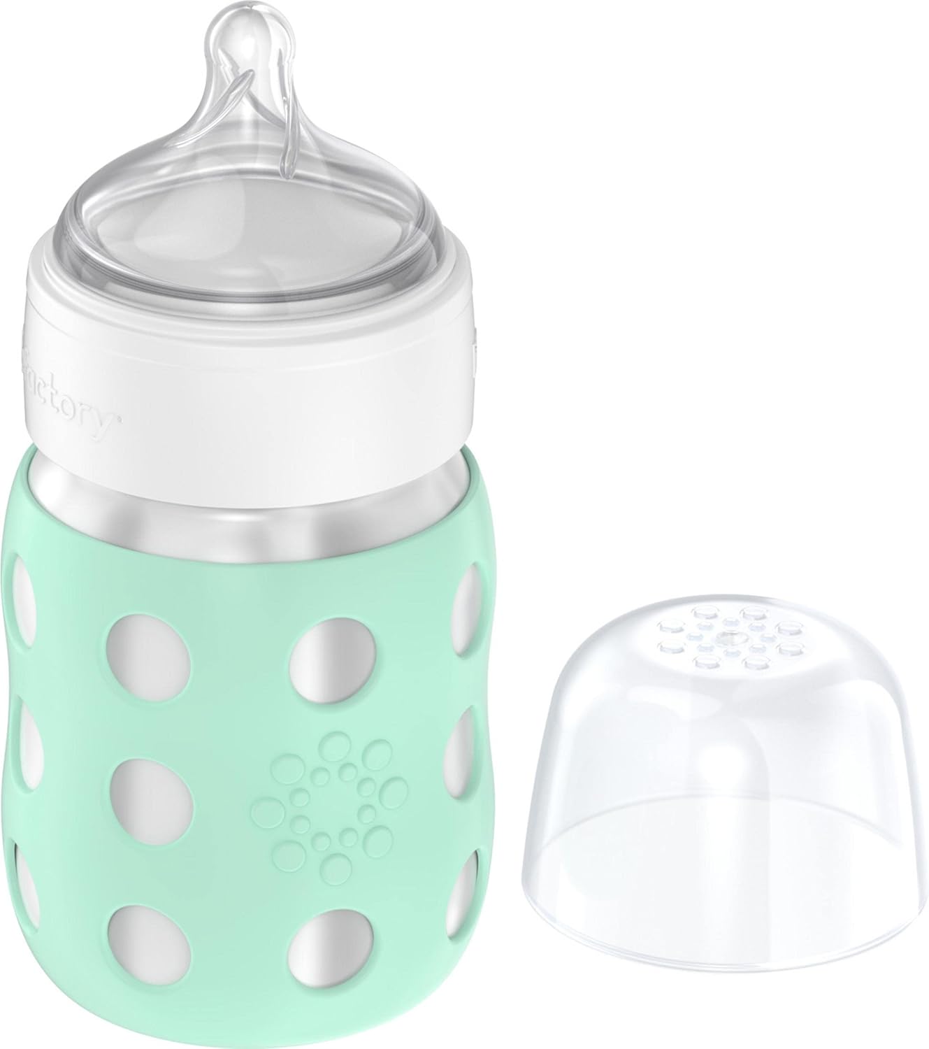 Lifefactory Stainless Steel Baby Bottle 8oz-Mint