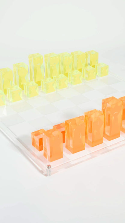 Jonathan Adler Acrylic Chess Set - Neon