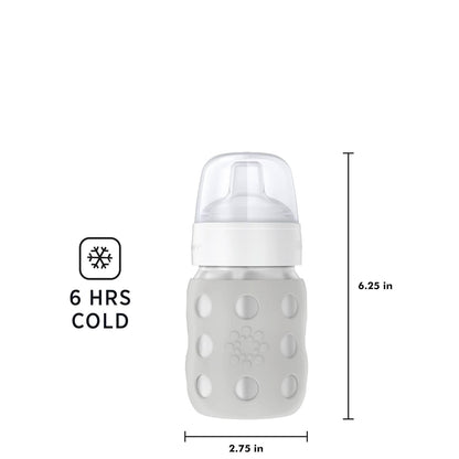 Lifefactory 8 oz Stainless Steel Baby Bottle Sippy Nipple