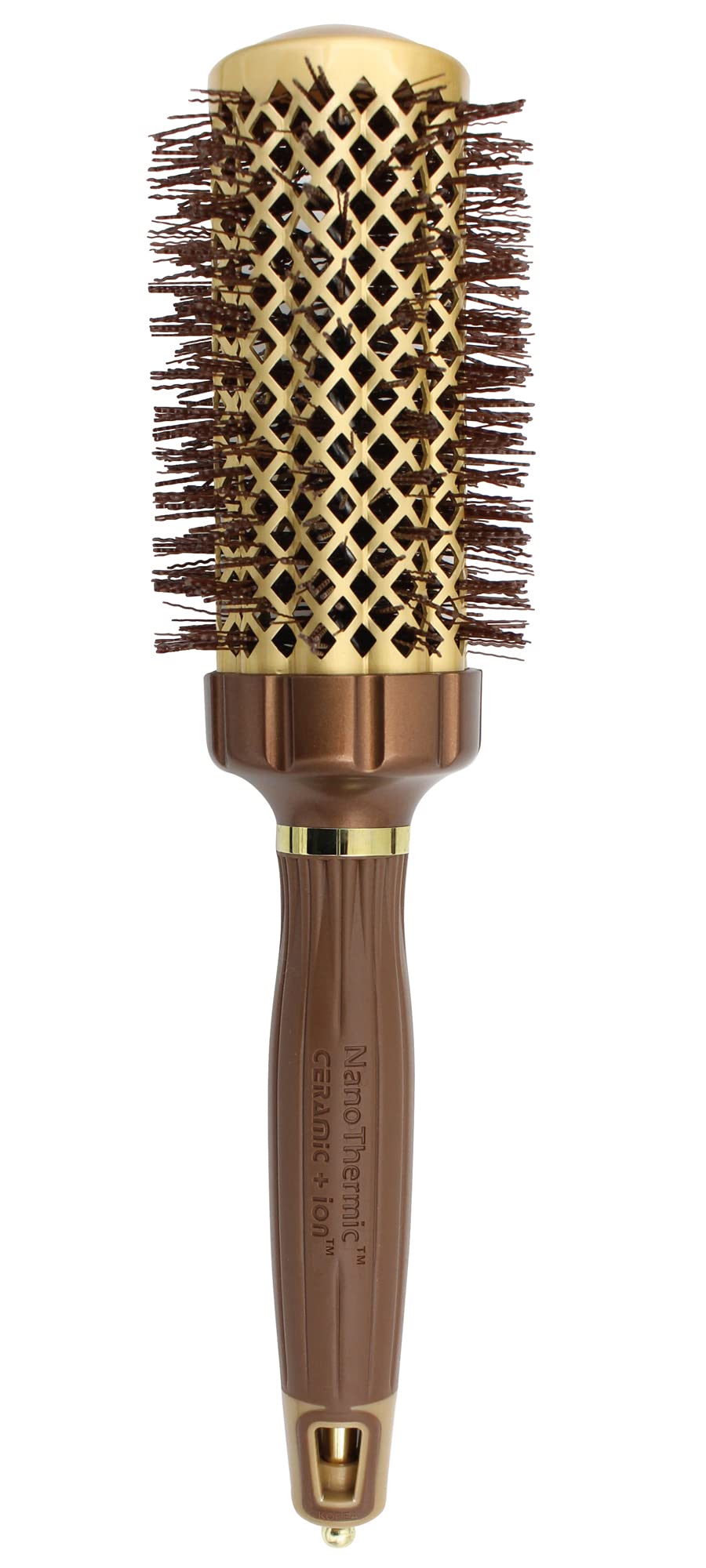 Olivia Garden NanoThermic PowerGrip Thermal brush with special patented wavy barrel for extra tension and grip, ceramic coated barrel, ionic technology, ergonomic handle, for medium to thick hair