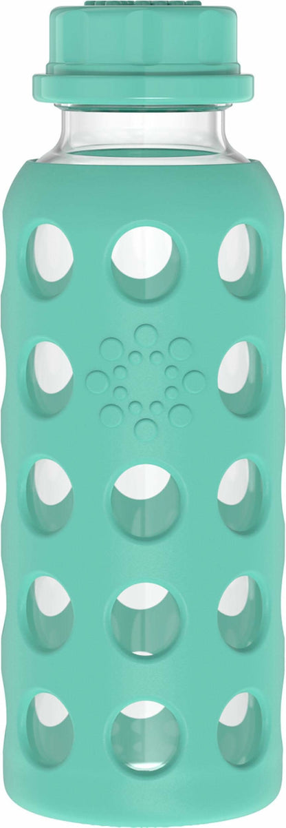 Lifefactory 9 oz Glass Baby Bottle Flat Cap