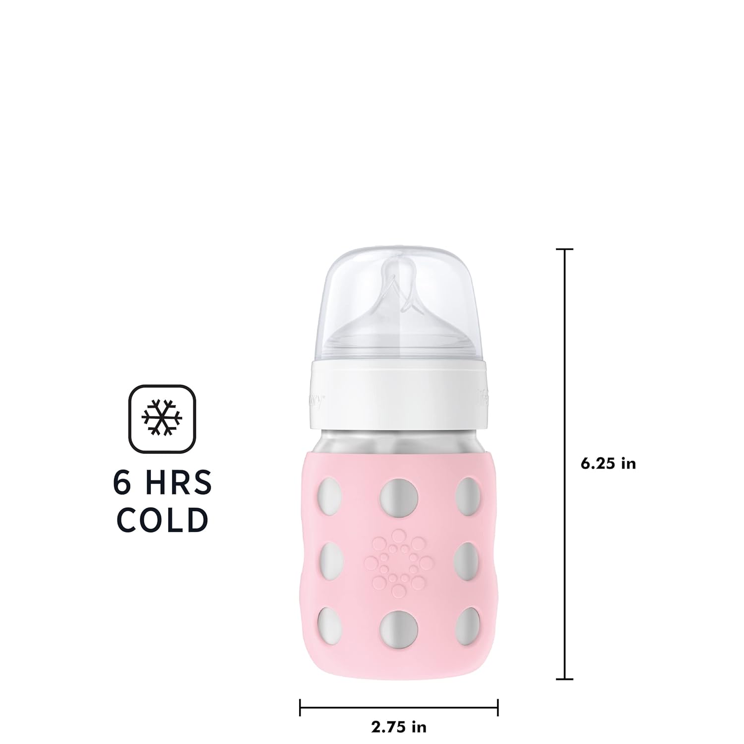 Lifefactory Stainless Steel Baby Bottle 8oz-Desert Rose