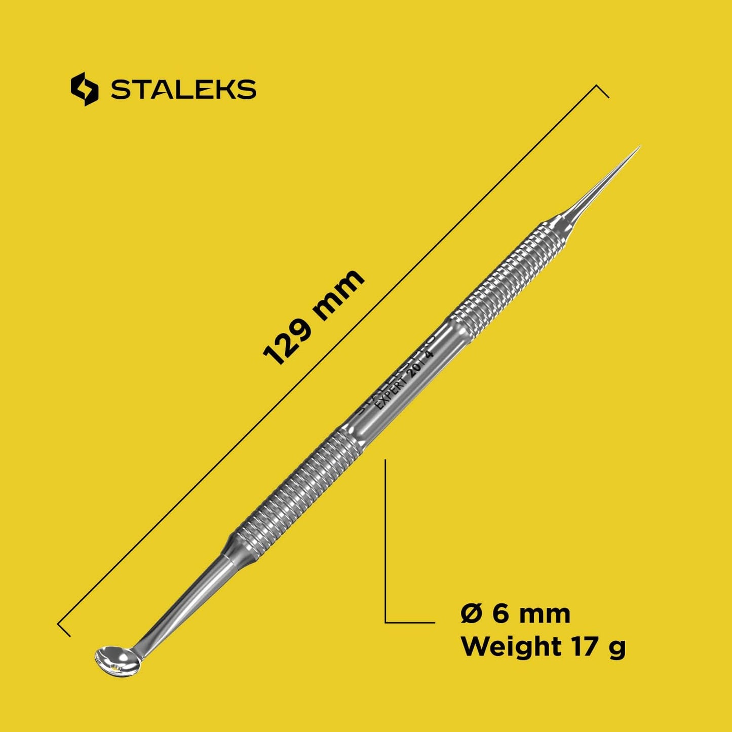 Staleks Pro Cosmetology Double-Ended Tool Expert 20 Type 4 – Uno Spoon & Vidal Needle – Stainless Steel Blackhead Remover – Pimple Extractor Tool