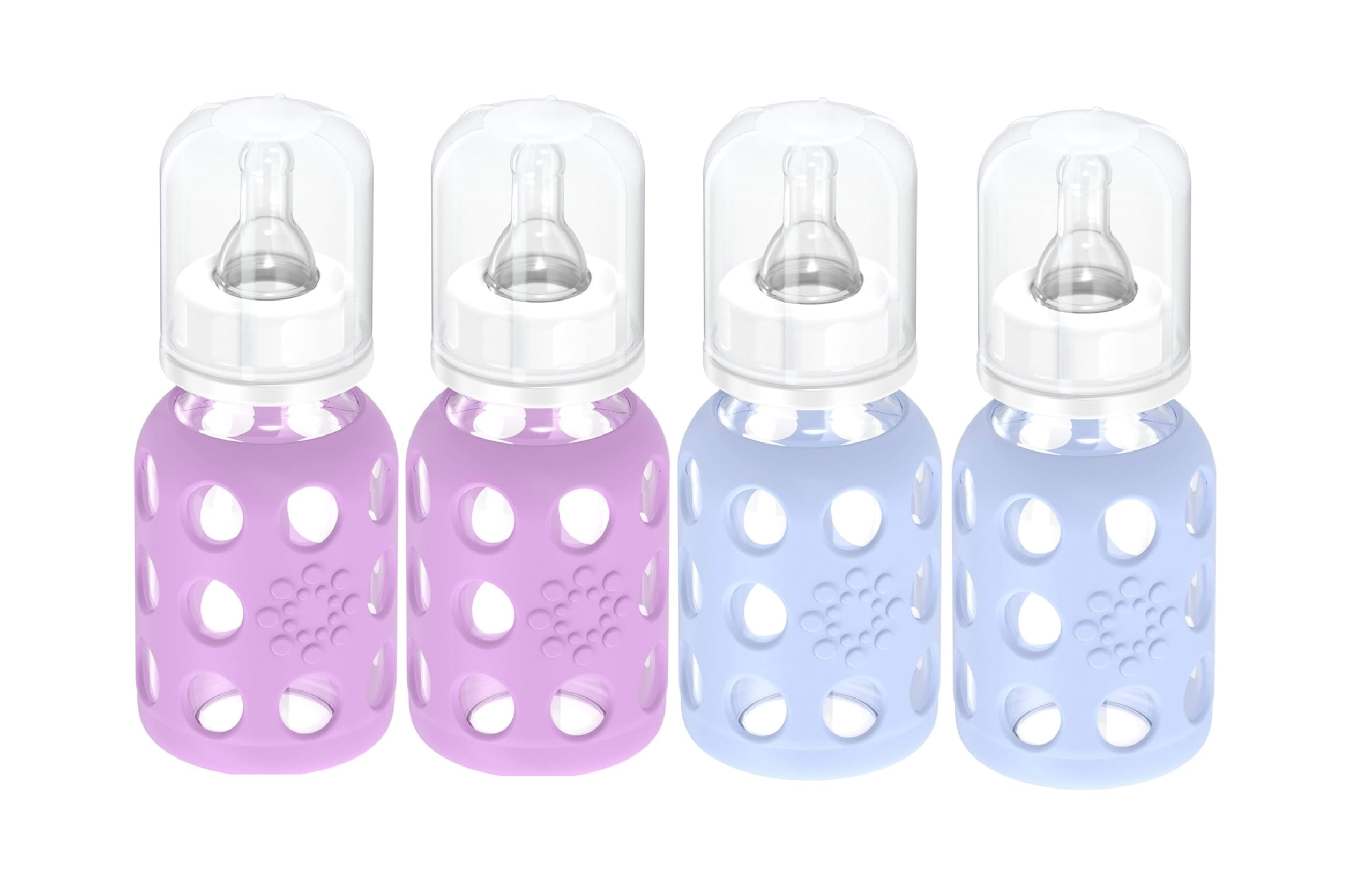 Lifefactory 4oz Glass Baby Bottle (Mint/Spring Green 4pk)