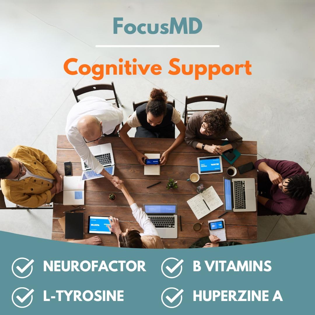 Scimera MD® FocusMD Brain Supplement with Nootropic Organic Coffeeberry, Huperzine A for Memory, Focus, and Energy, 30 CT