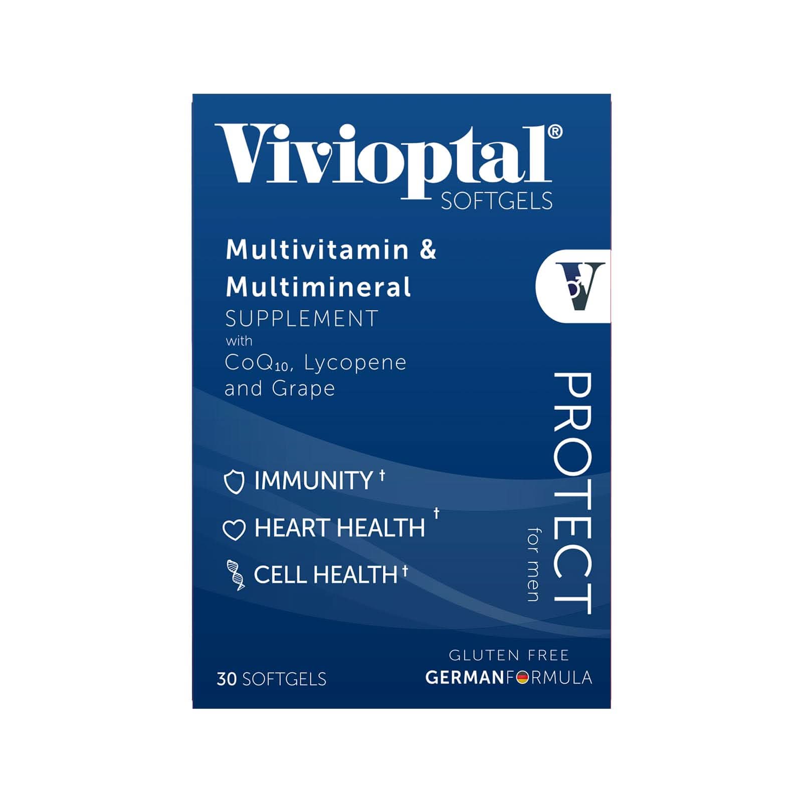Vivioptal for Men, 30 Softgels + Vivioptal Women, 30 Softgels, Multivitamin & Multimineral, Gluten Free, German Formula