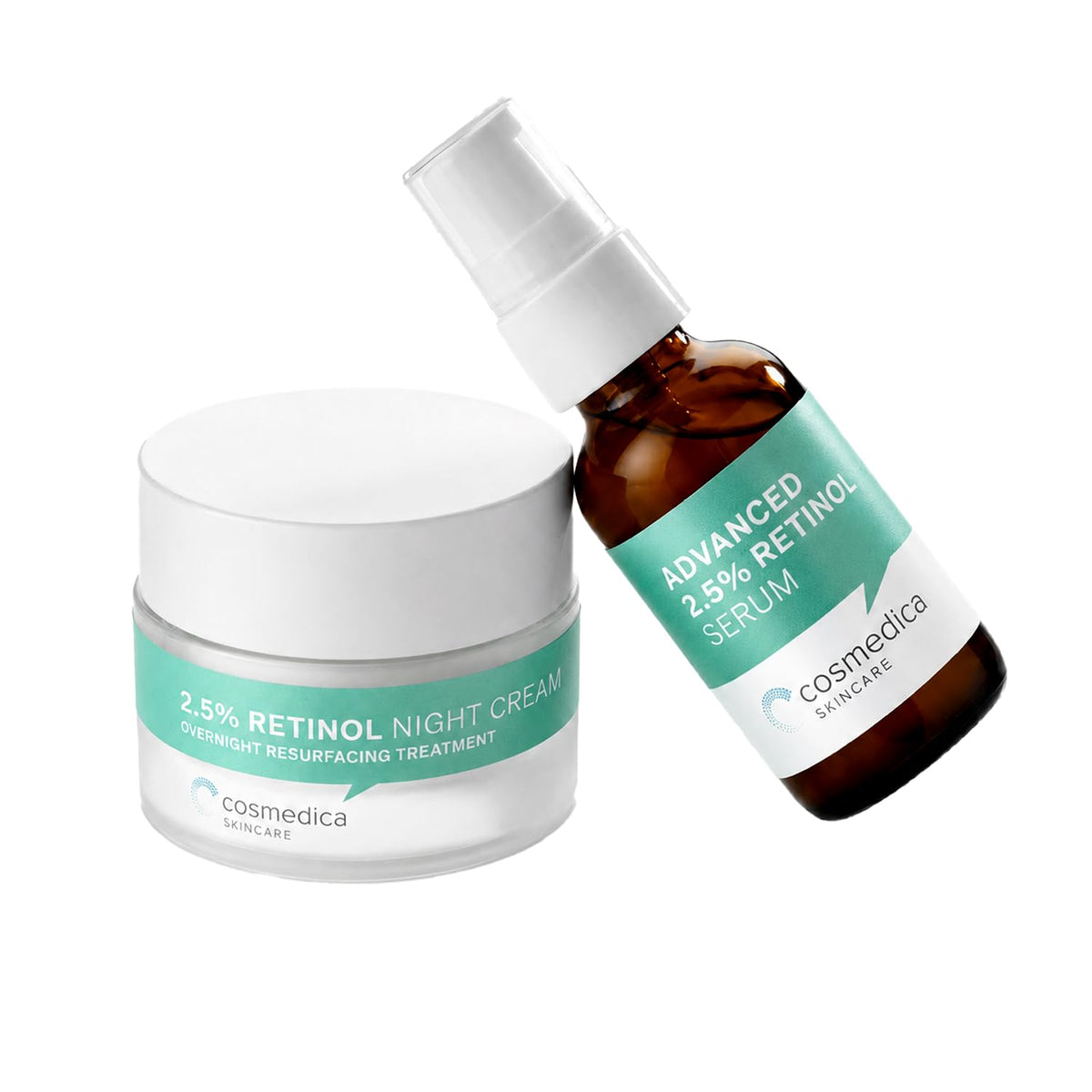 Cosmedica 2.5% Retinol Serum 1oz & Retinol Night Cream 2oz - Skin Care Set