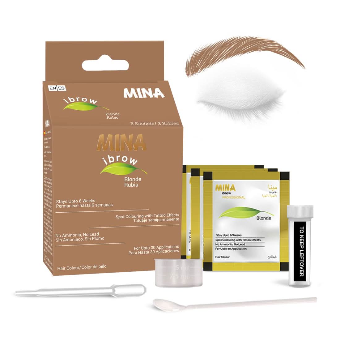 Mina Ibrow Henna Regular Brow Tint Kit - Blonde