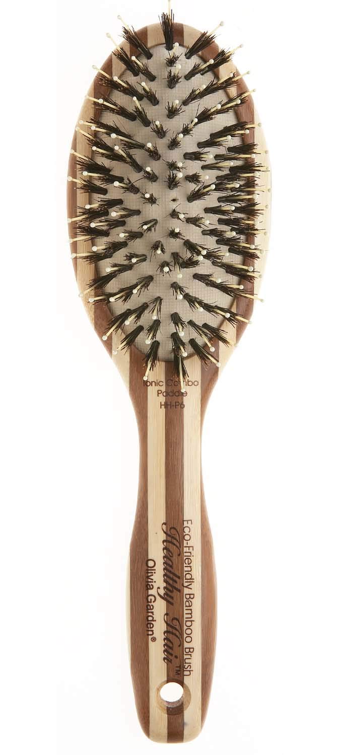 Olivia Garden Healthy Hair Eco-Friendly Bamboo Ionic Paddle Hair Brush