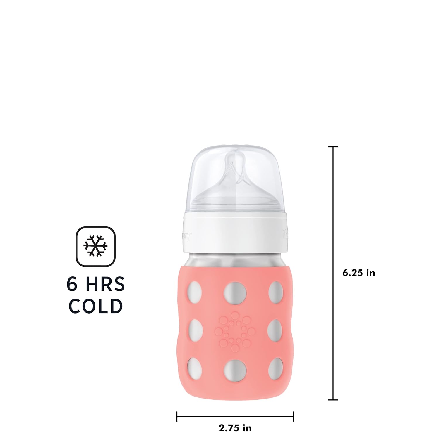 Lifefactory Stainless Steel Baby Bottle 8oz-Cantaloupe