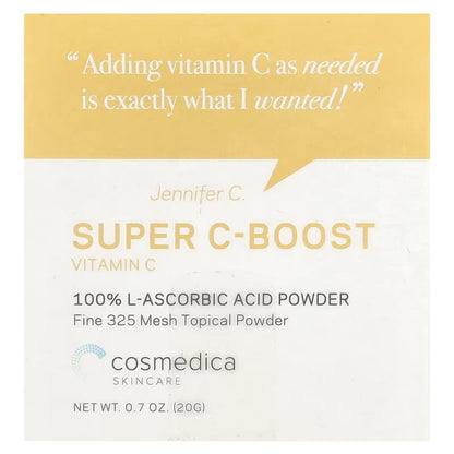 Cosmedica Vitamin C Powder - 100% L-Ascorbic Acid Custom Boost, 0.7oz