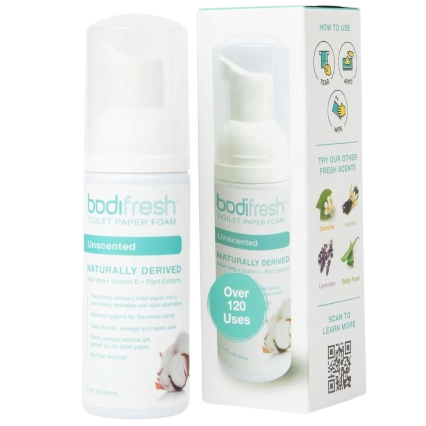 BODI FRESH - Toilet Paper Foam, Liquid Wet Wipe with Aloe & Vitamin E       1.7 Fl Oz - 3PACK