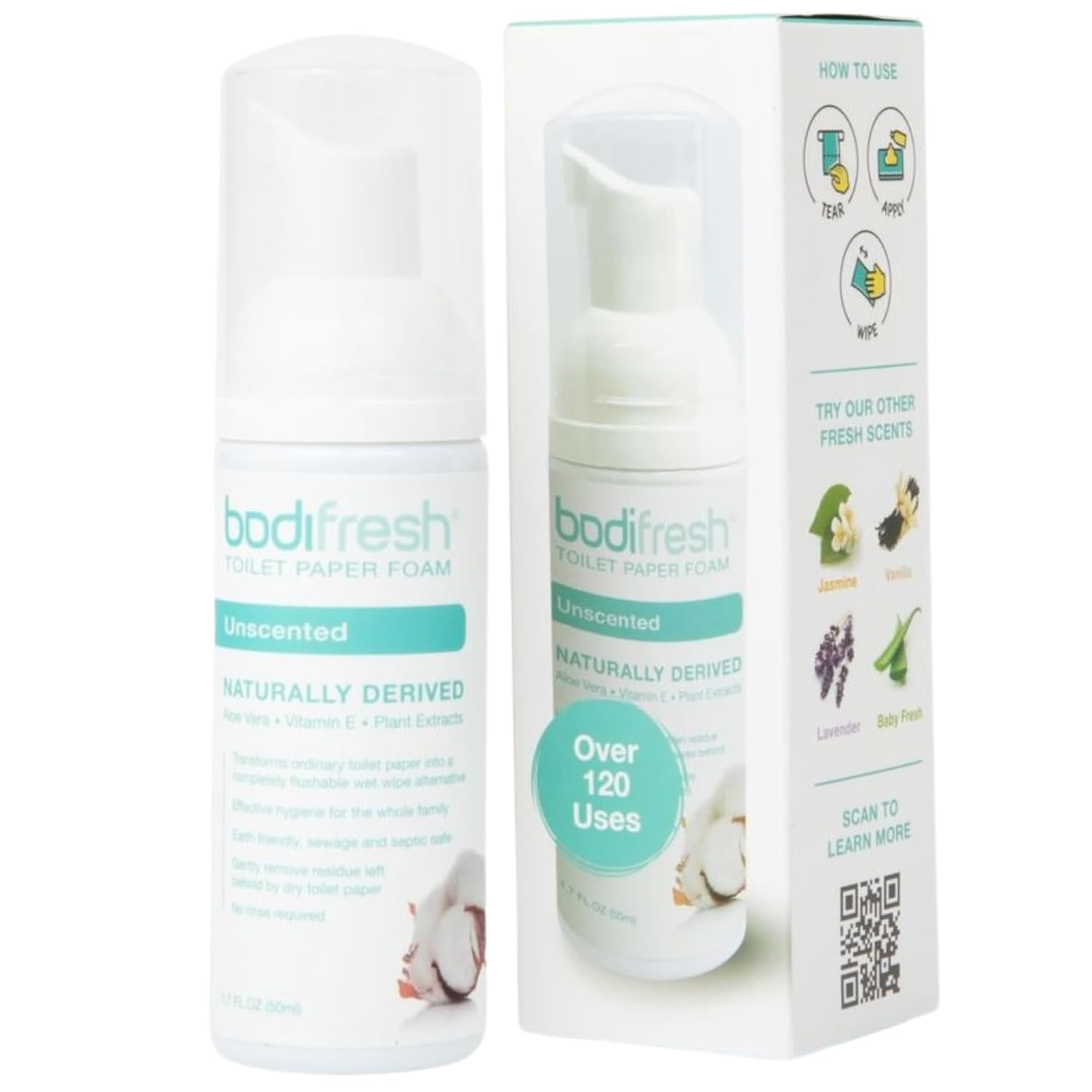 BODI FRESH - Toilet Paper Foam, Liquid Wet Wipe with Aloe & Vitamin E       1.7 Fl Oz - 3PACK