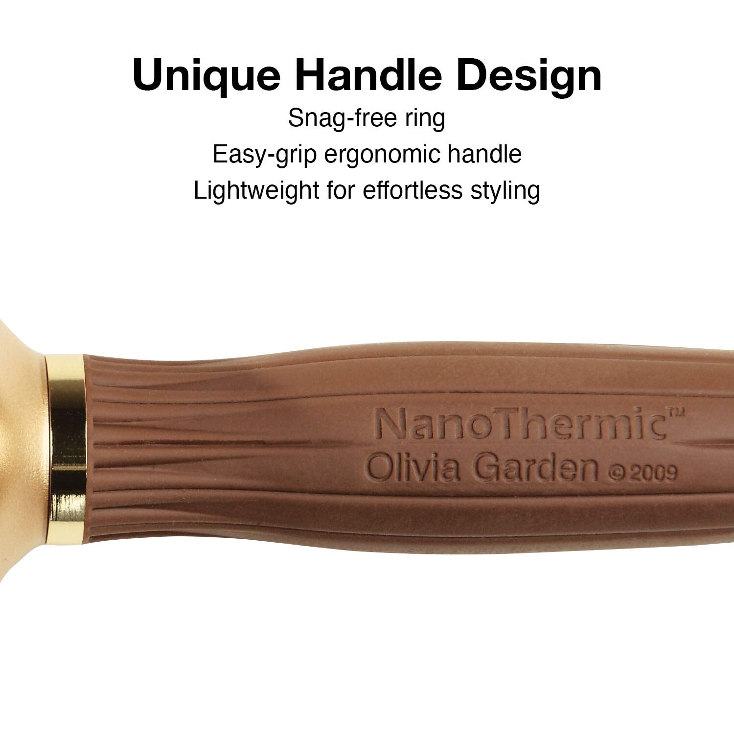 Olivia Garden NanoThermic PowerGrip Thermal brush with special patented wavy barrel for extra tension and grip, ceramic coated barrel, ionic technology, ergonomic handle, for medium to thick hair