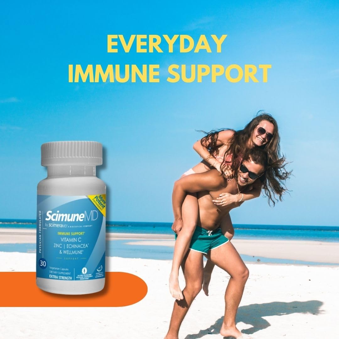 ScimeraMD® Scimune Immune Support Supplement with Zinc, Quercetin, Echinacea, and Wellmune® Beta Glucan