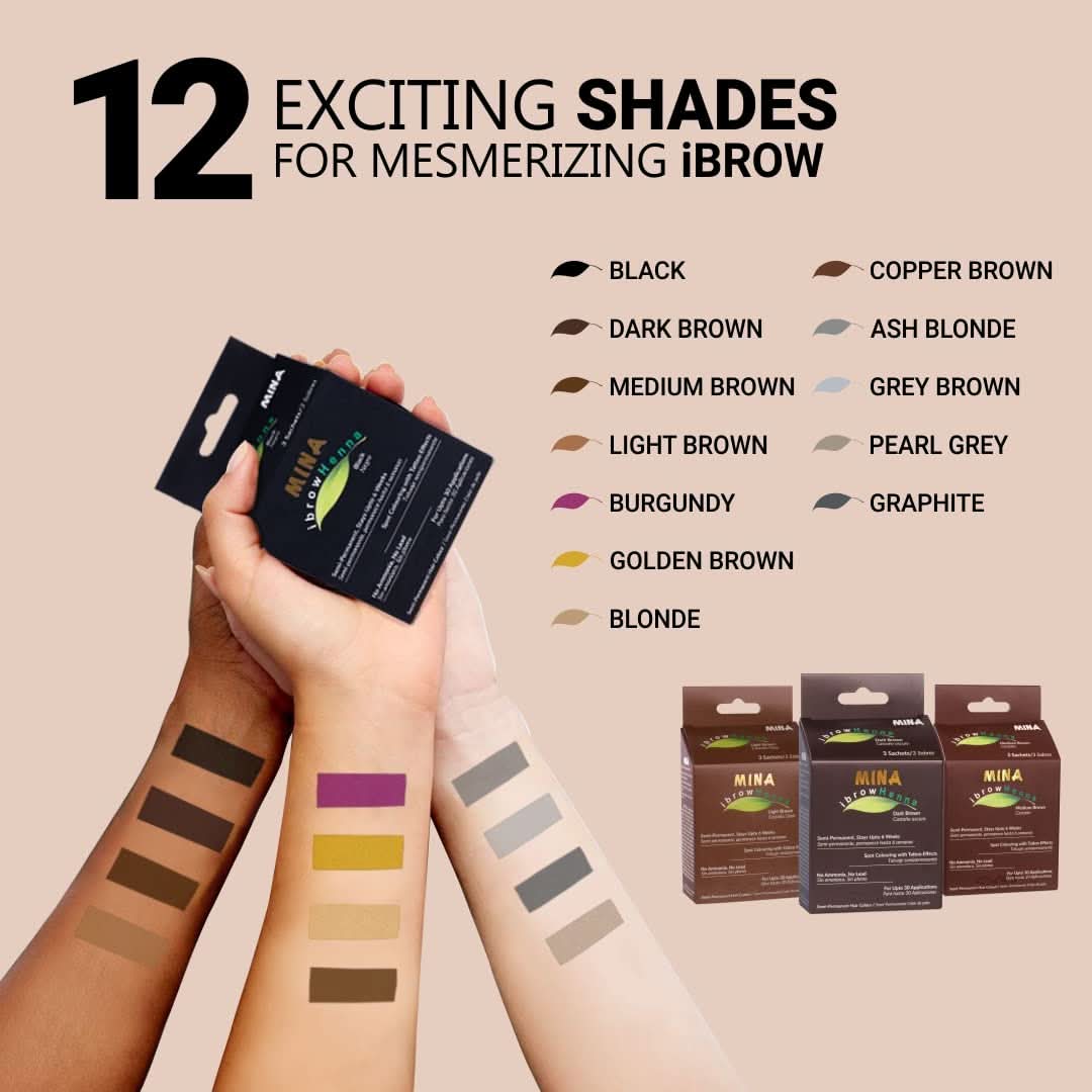 Mina Ibrow Henna Regular Brow Tint Kit - Light Brown With Rose Water 200ml