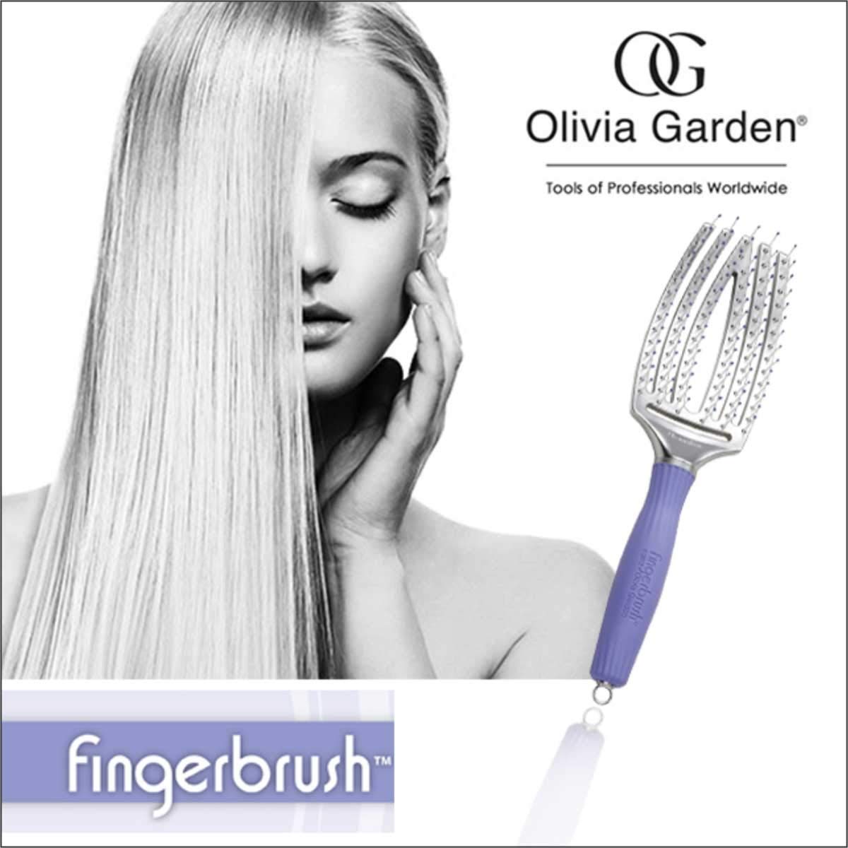 Olivia Garden Finger Brush Curved & Vented Paddle Brush, Medium