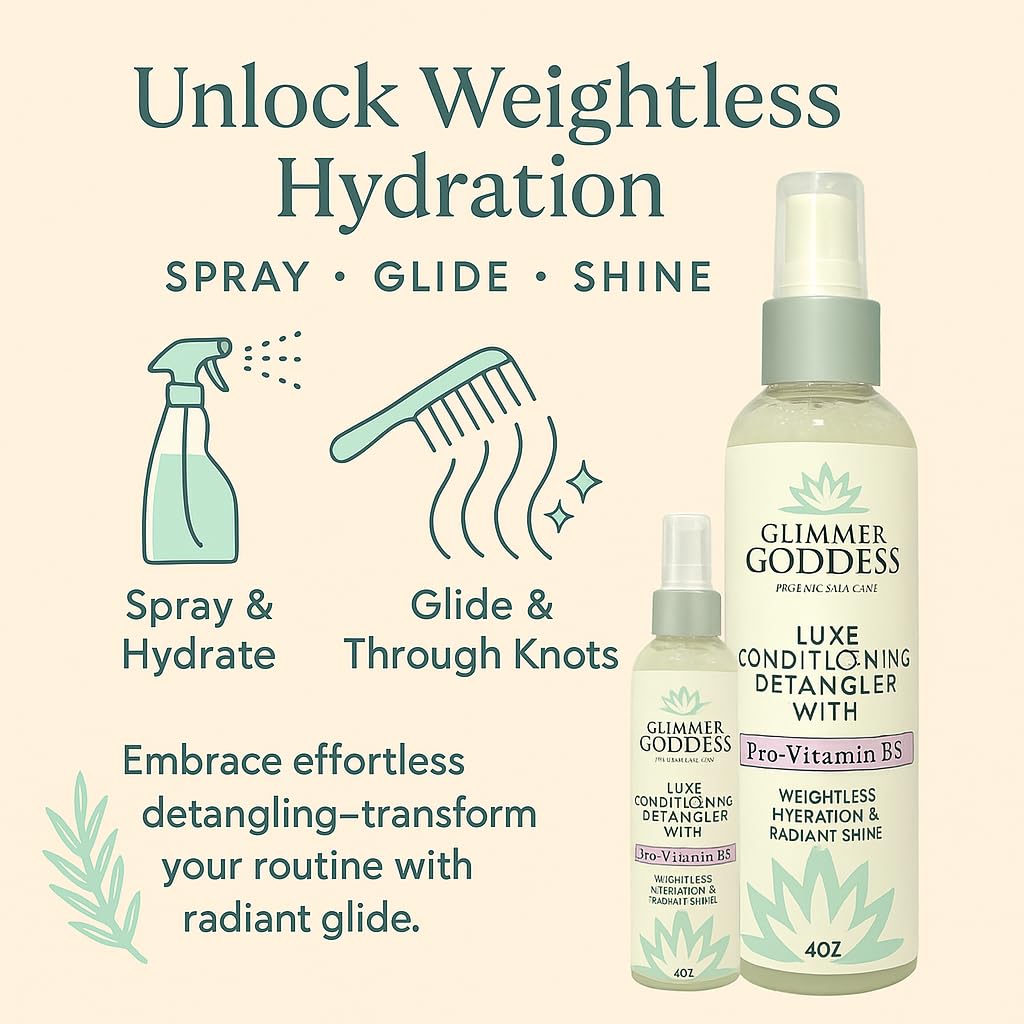 GLIMMER GODDESS Luxe Pro-Vitamin B5 Leave-In Conditioner & Detangler Spray