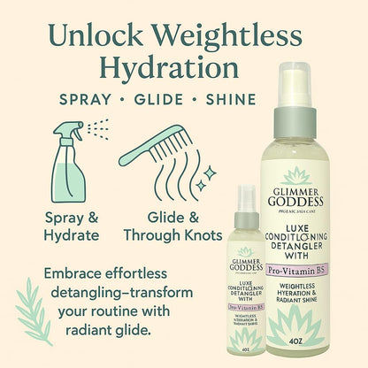 GLIMMER GODDESS Luxe Pro-Vitamin B5 Leave-In Conditioner & Detangler Spray