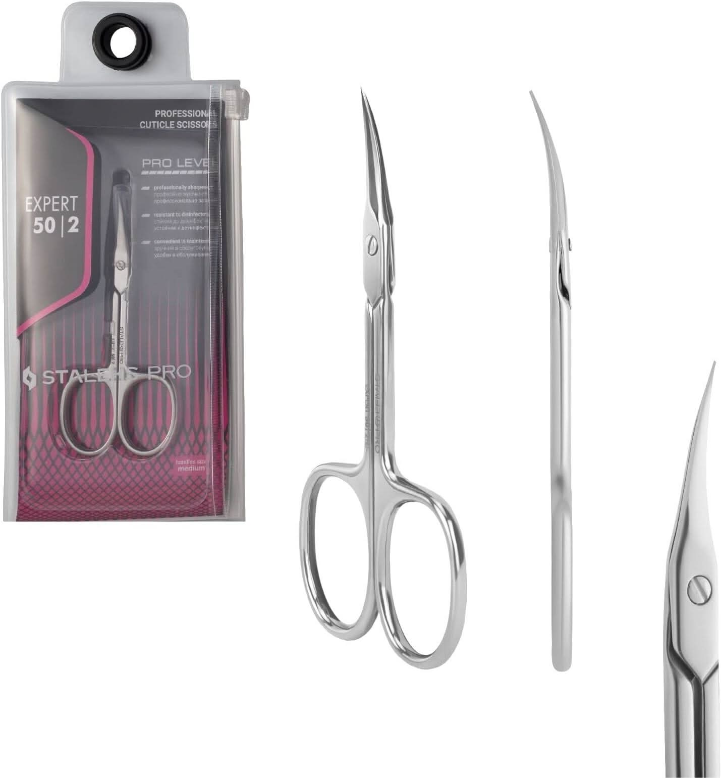 STALEKS Cuticle Scissors – Stainless Steel Curved
