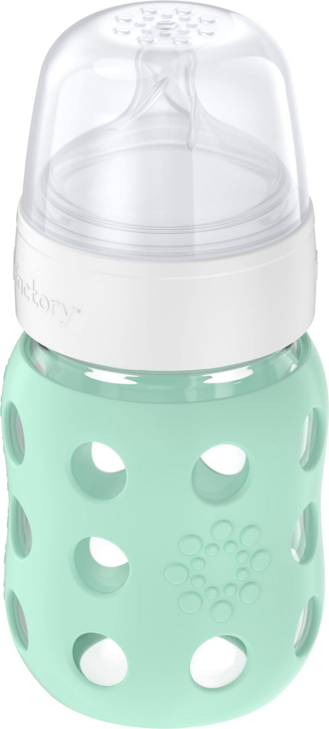 Lifefactory 8-Ounce Wide Neck Glass Baby Bottle with Protective Silicone Sleeve