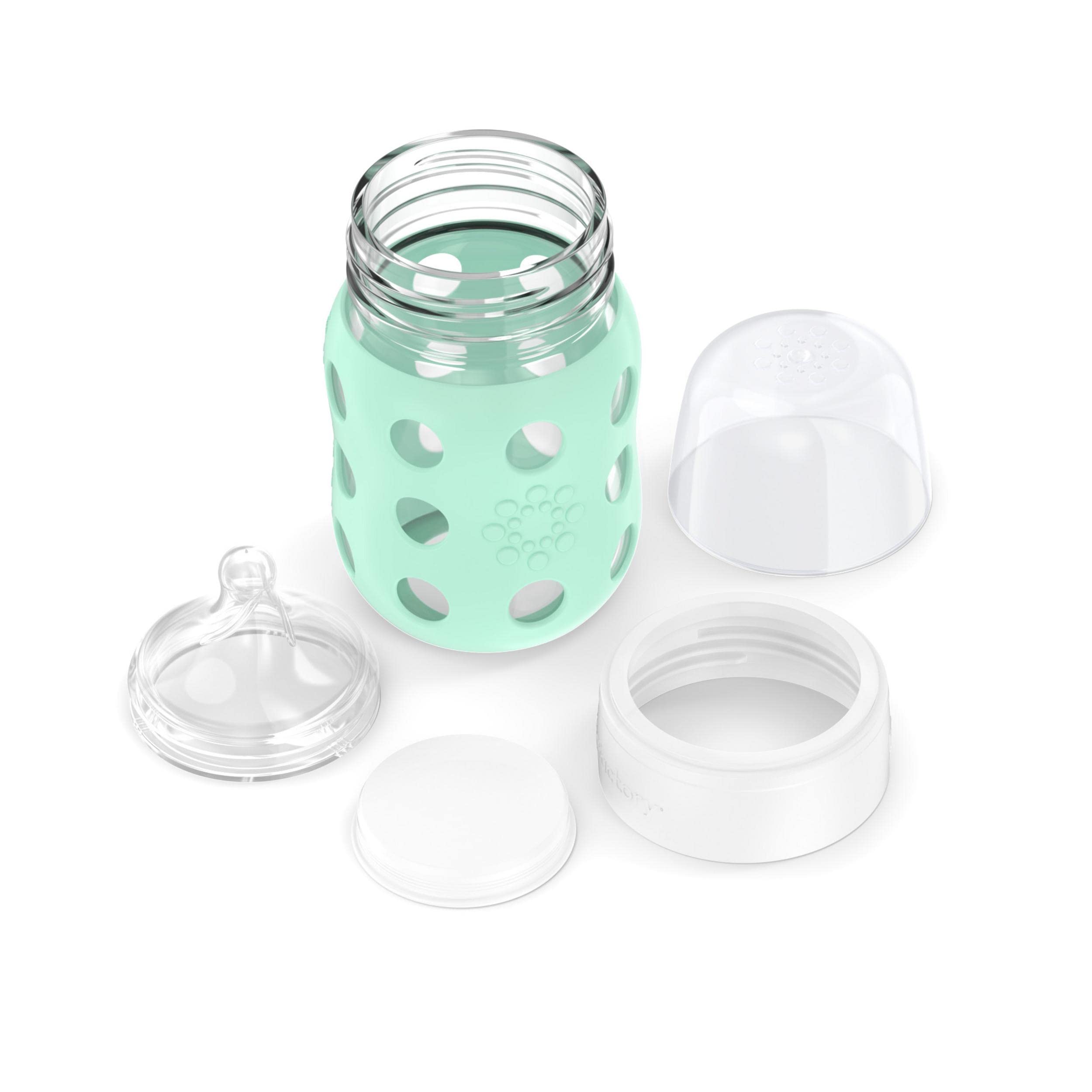 Lifefactory 8-Ounce Wide Neck Glass Baby Bottle with Protective Silicone Sleeve